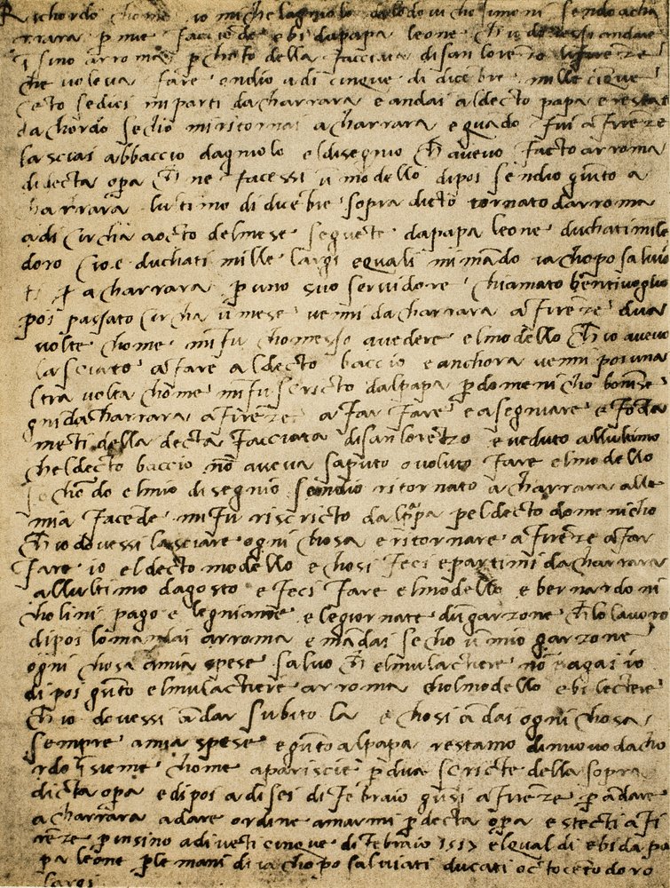 Page of a manuscript by Michelangelo Buonarroti