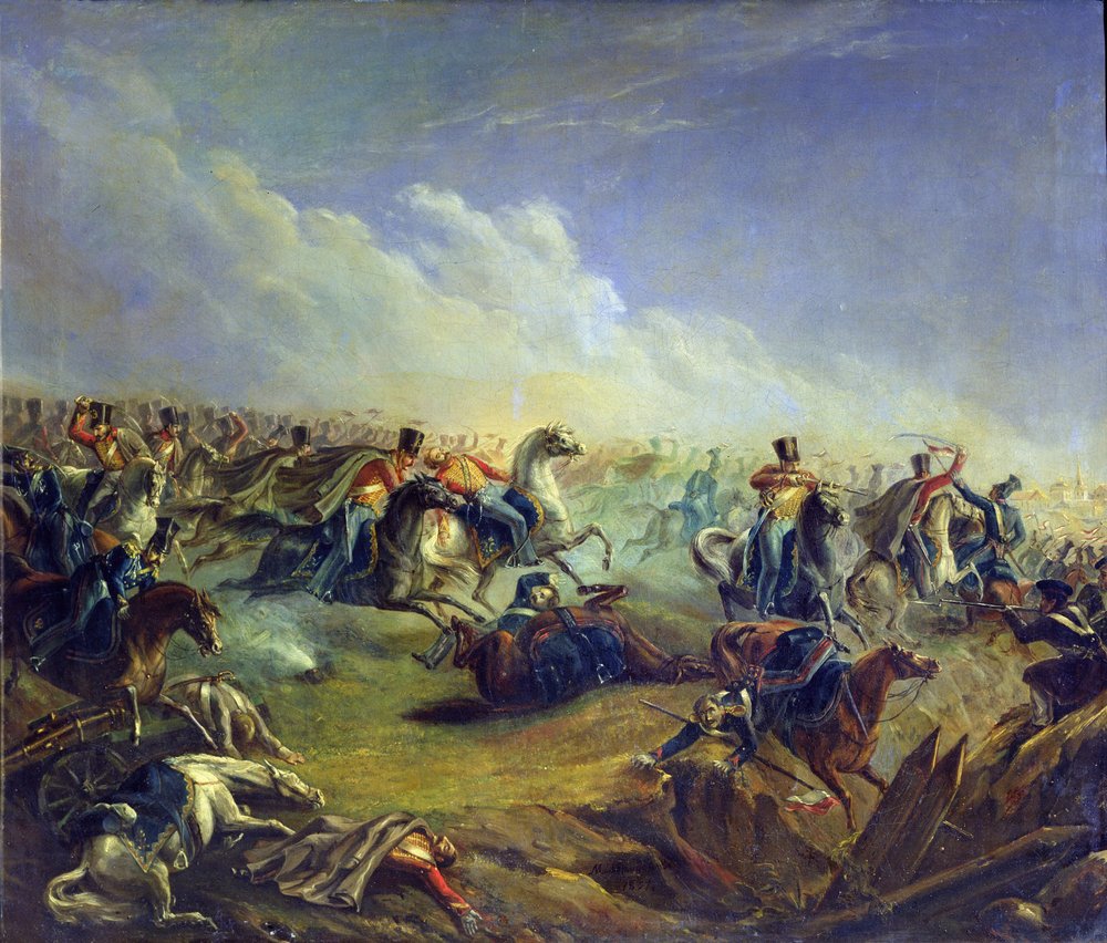 The Guard hussars attacking near Warsaw on August 26th, 1831, 1837 by Mikhail Yuryevich Lermontov