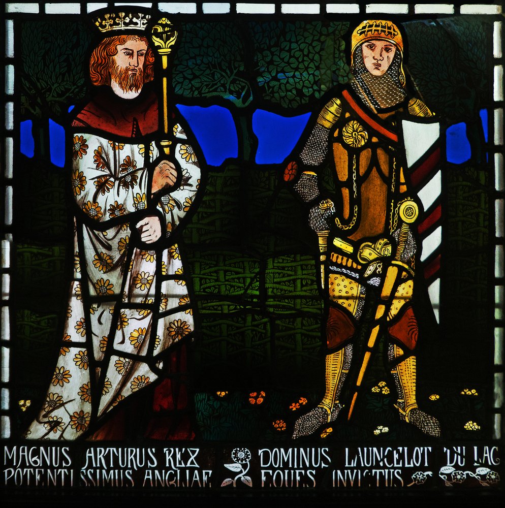 King Arthur and Sir Lancelot, 1862 by Morris and Co.