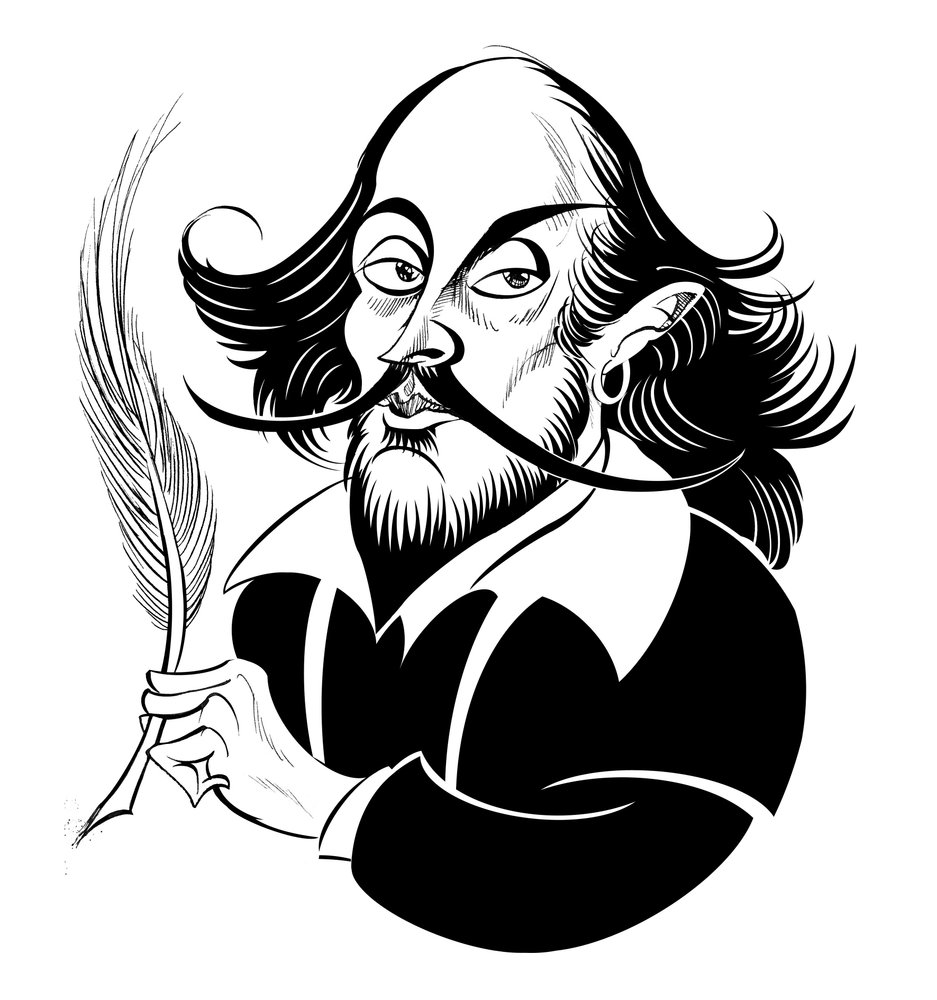 William Shakespeare - caricature by Neale Osborne