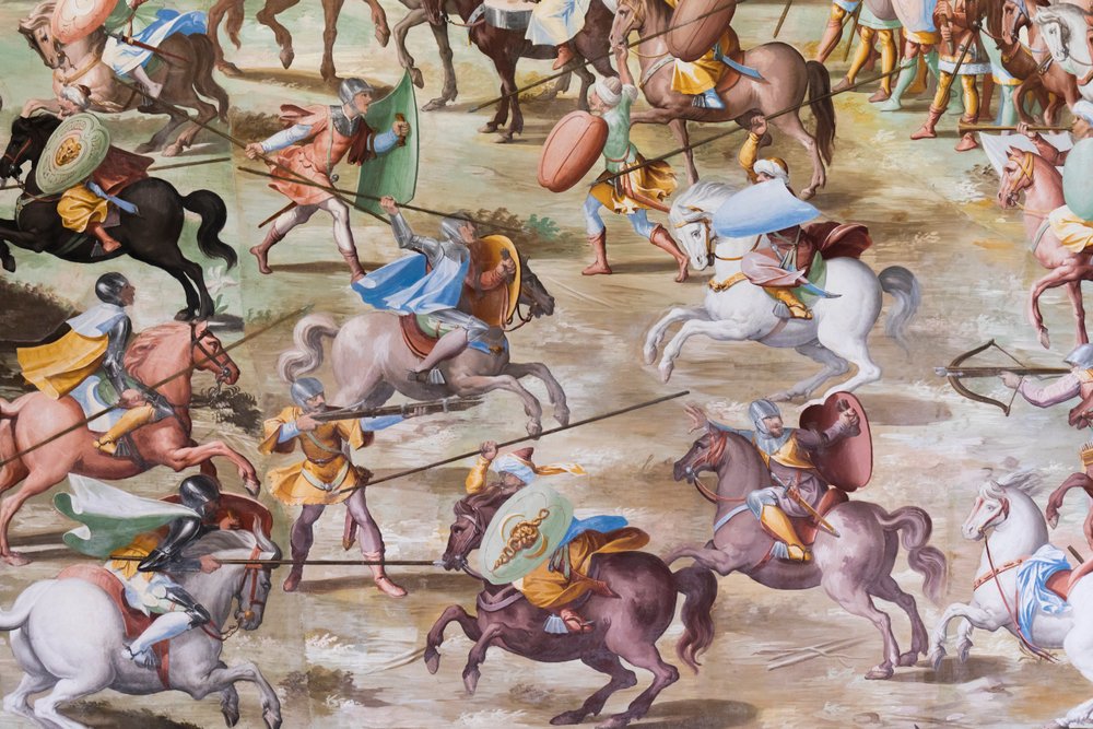 (Detail) of Fresco in the Hall of Battles of the 1431 Battle of La Higueruela by Niccolo Granello