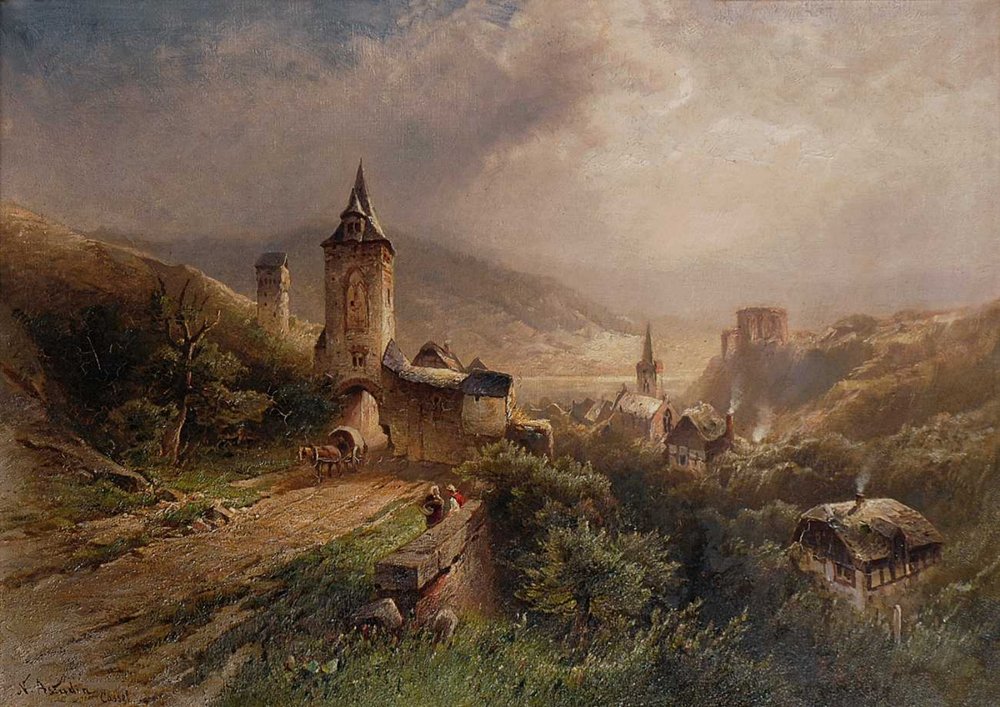 The Steeger Gate in Bacharach on the Rhine by Nicolai Astudin