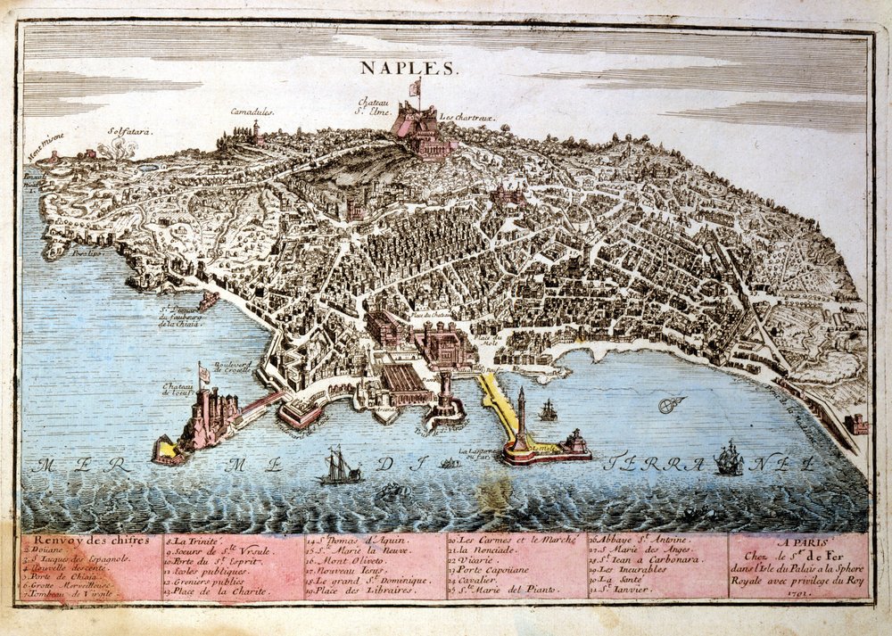 Map of the City of Naples. Map by Le Fer by Nicolas de Fer