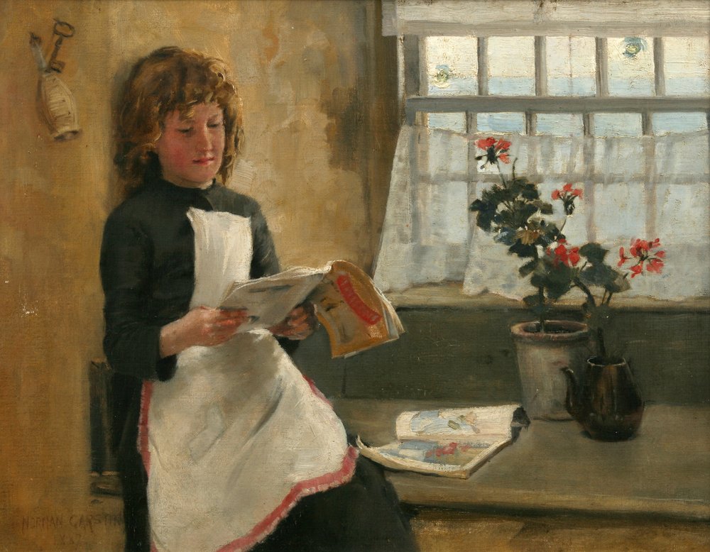 Girl in a Cottage Window, 1887 by Norman Garstin