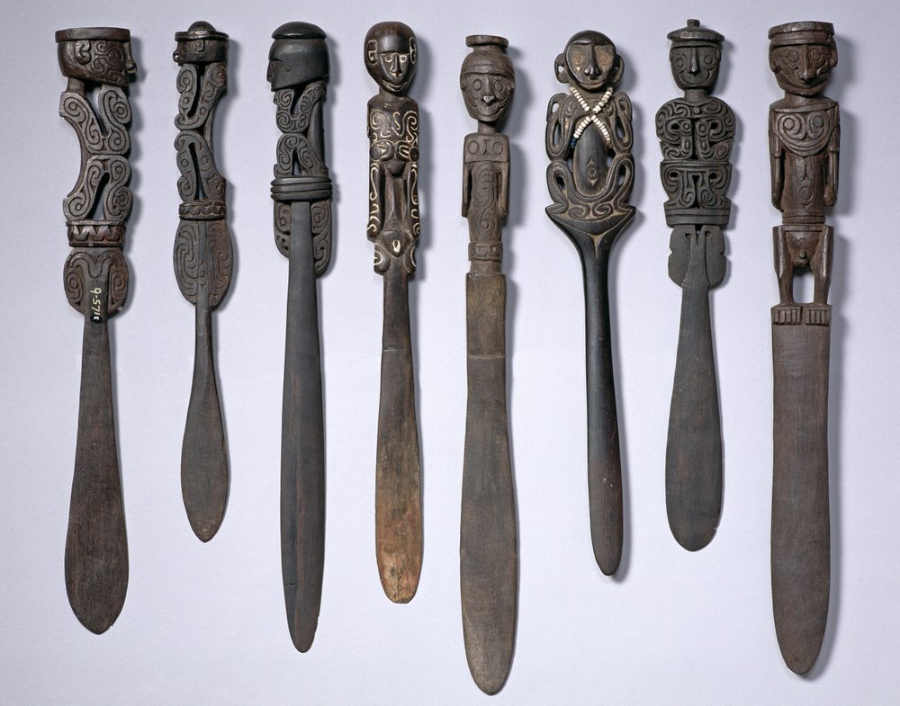 Oceanic Carved Hardwood Lime Spatula, Papua New Guinea