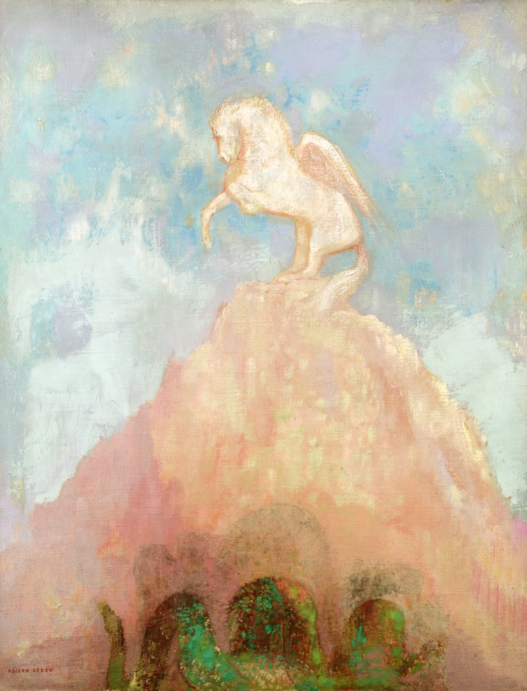 White Pegasus, c. 1908 by Odilon Redon