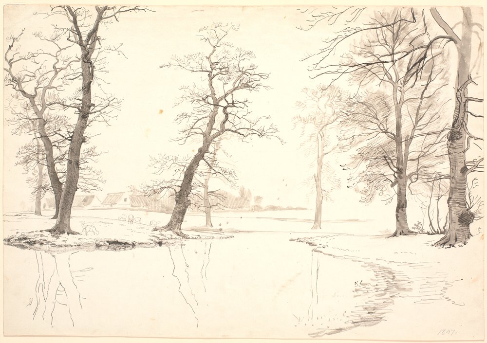 The Stream Through Breelde Forest Near Usserød by P.C. Skovgaard