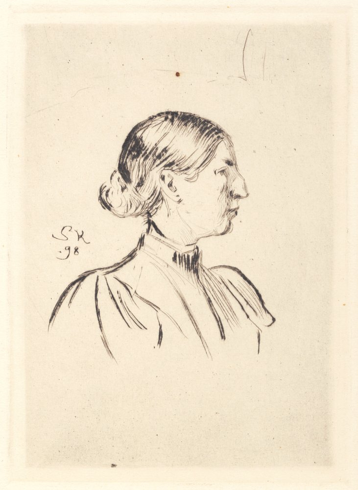 Portrait of Anna Ancher, profile by Peder Severin Krøyer