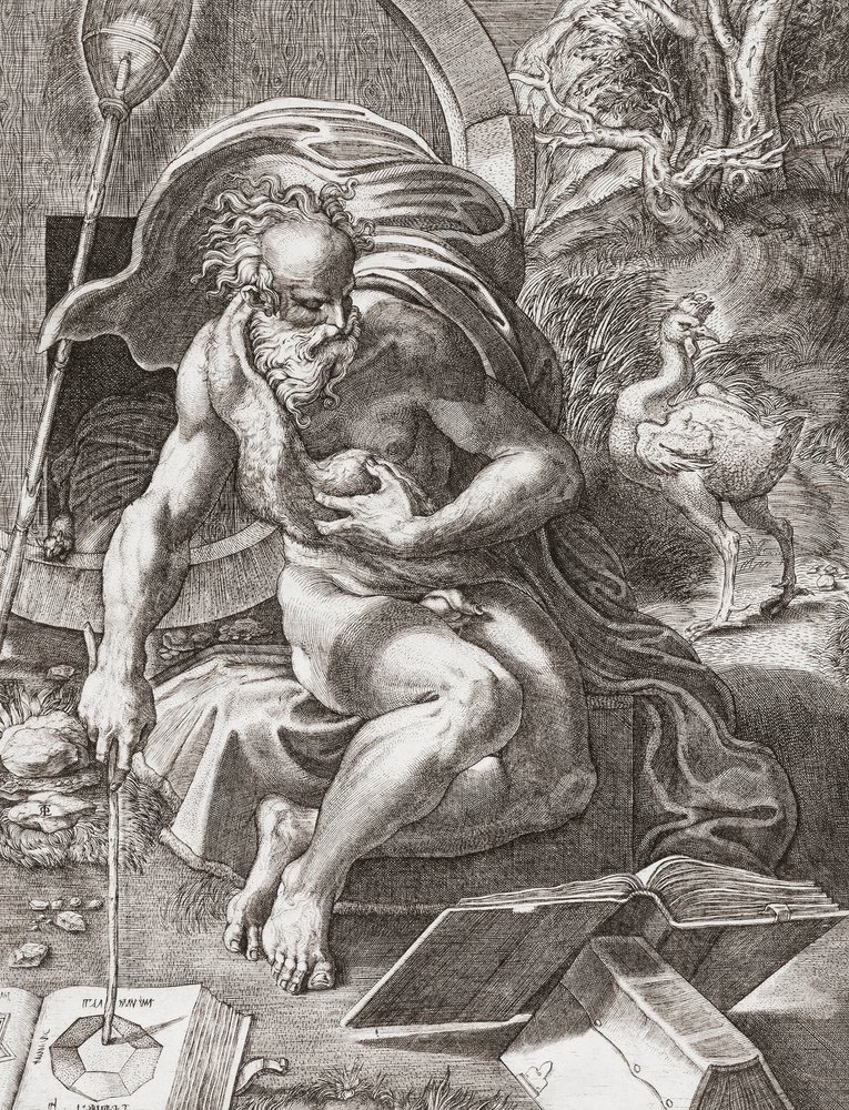 Diogenes, 3rd century BC Greek philosopher by Parmigianino
