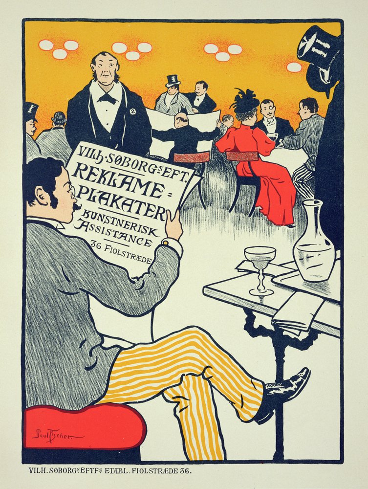 Reproduction of a poster advertising „Wilhelm Soborg“, Copenhagen