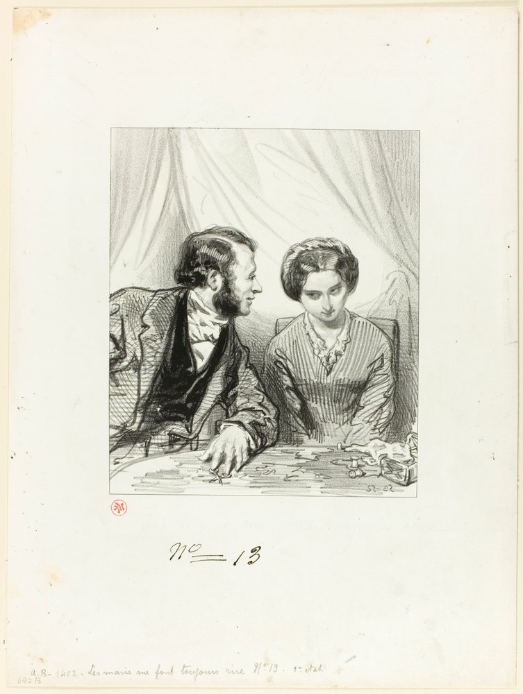 Husbands Always Make Me Laugh: How badly you lie, my dear by Paul Gavarni