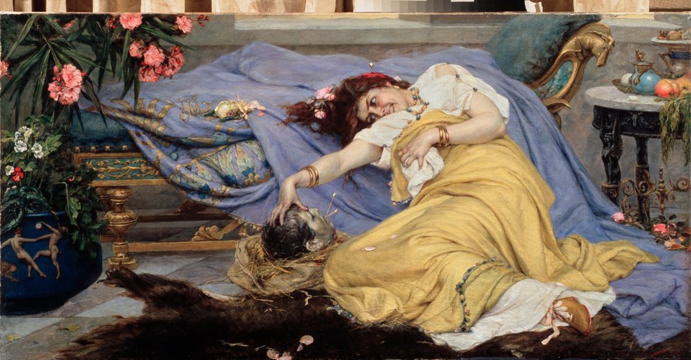 Fulvia (Fulvie Flacca Bambula, 77-40 BC) with the Head of Cicero (Marcus Tullius Cicero) by Pavel Alexandrovich Svedomsky