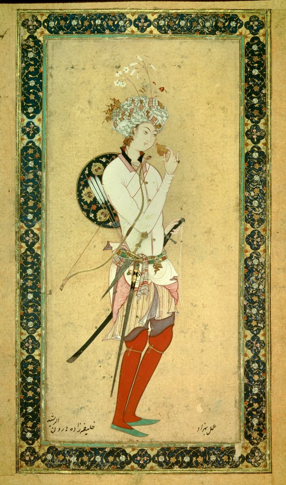 Portrait of Harun al-Rashid, Abbasid Caliph (766?-809), Persian miniature by Persian School