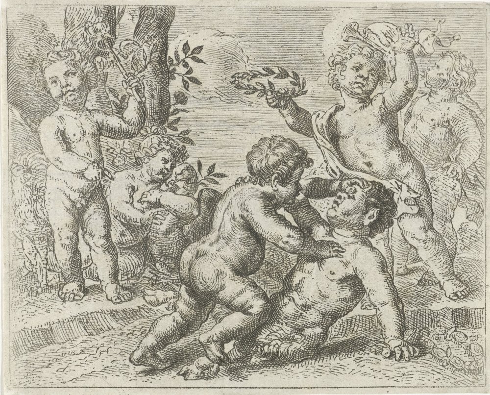 Fighting Putti (Struggle between Virtue and Vice) by Peter van Lint