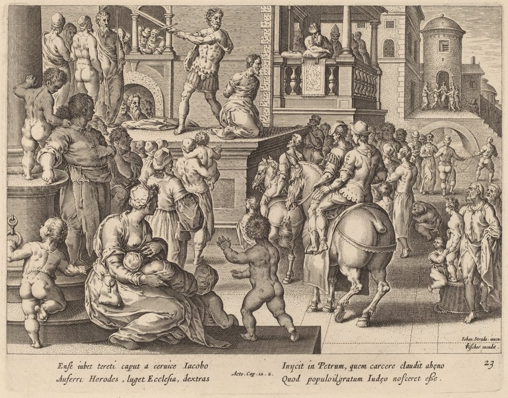 Beheading of Saint James by Philip Galle after Jan van der Straet