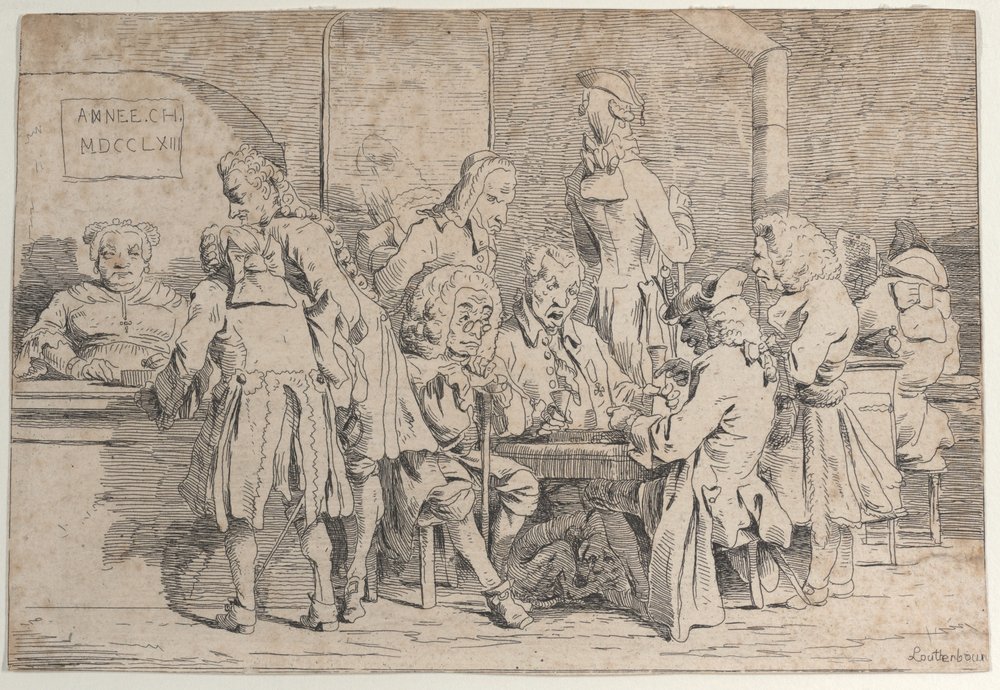 Playing Tric Trac, 1763 by Philip James de Loutherbourg