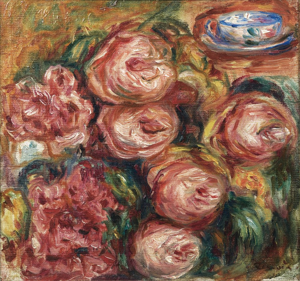 Composition with Roses and a Cup of Tea by Pierre-Auguste Renoir