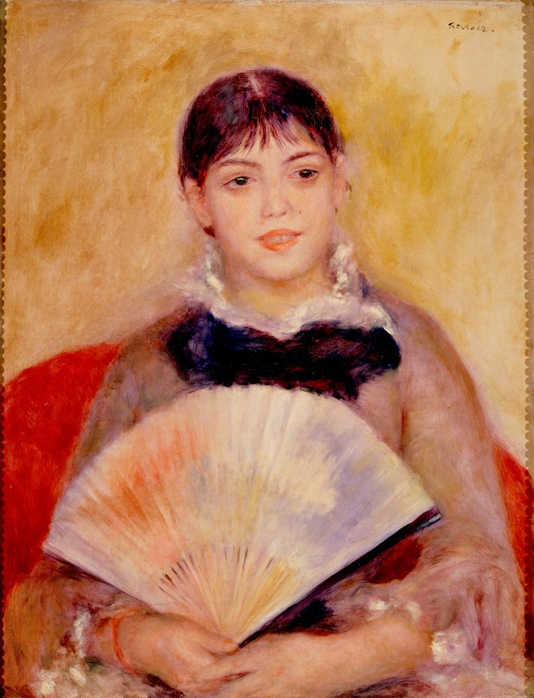 Girl with a Fan by Pierre-Auguste Renoir