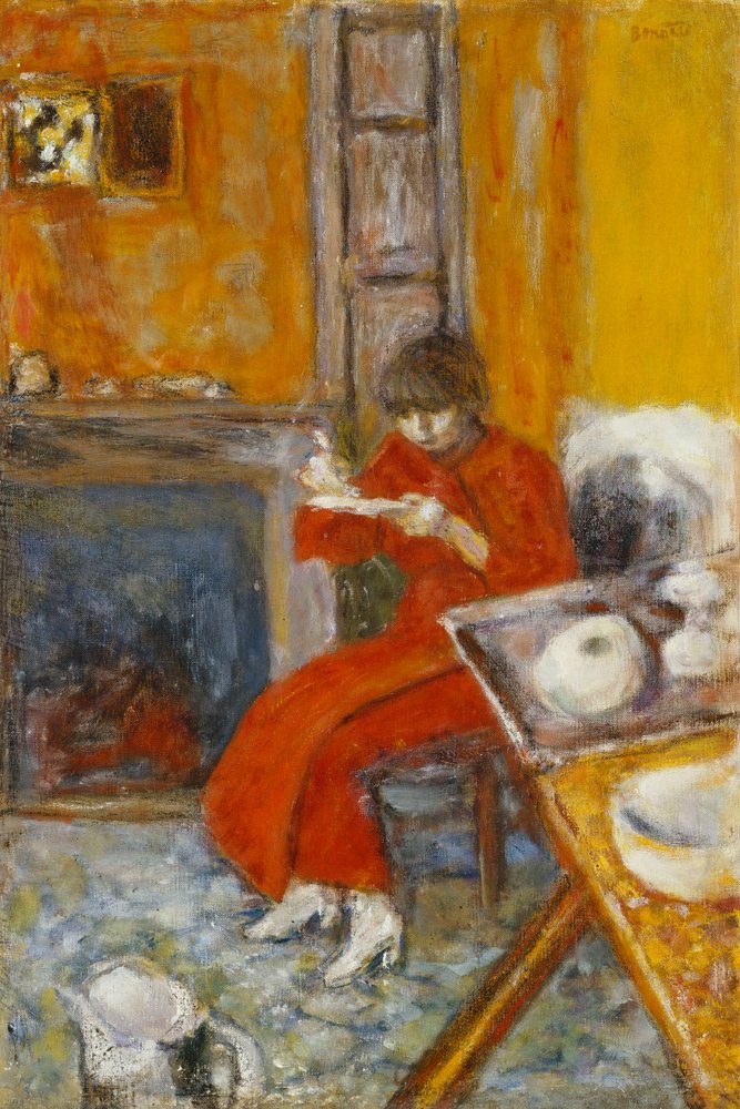 Woman in Red Robe by Pierre Bonnard: Buy fine art print