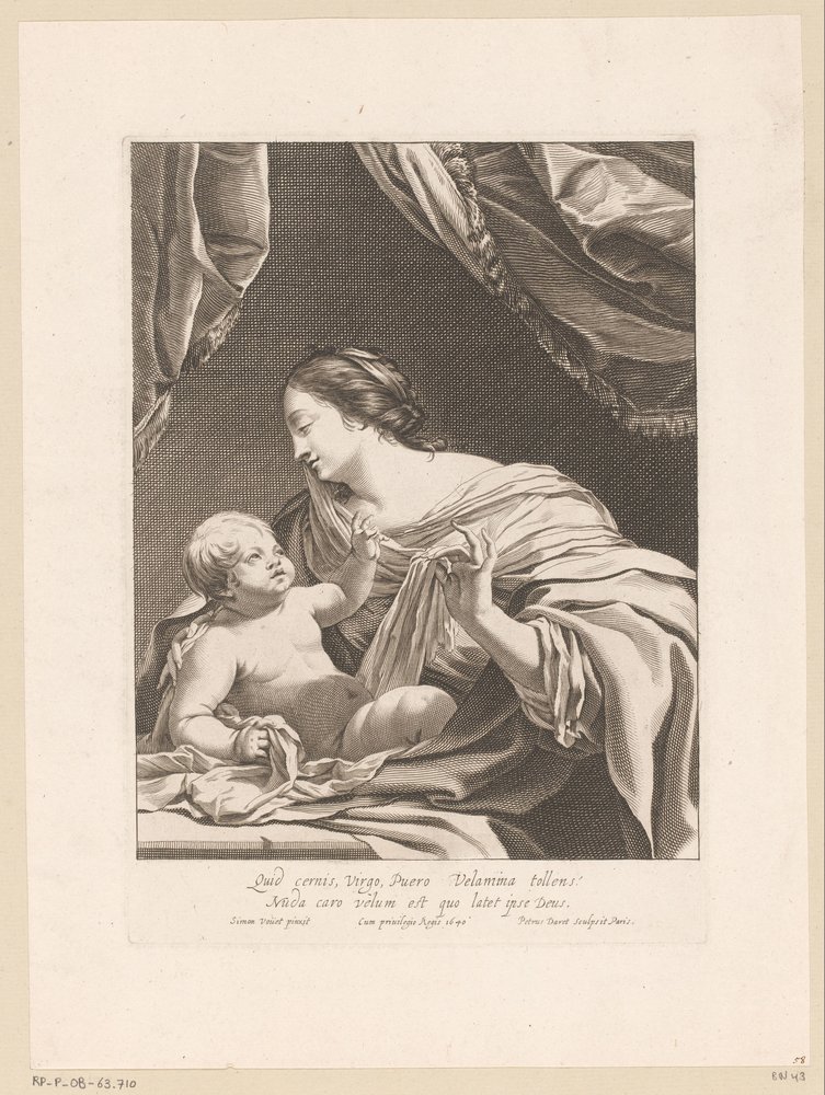 Mary with Child by Pierre Daret: Premium art reproduction