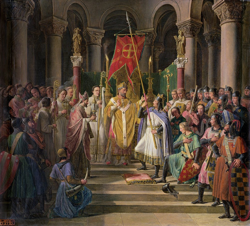 Philip Augustus (1165-1223) King of France Taking the Banner in St. Denis, 24th June 1190, 1841 by Pierre Henri Revoil