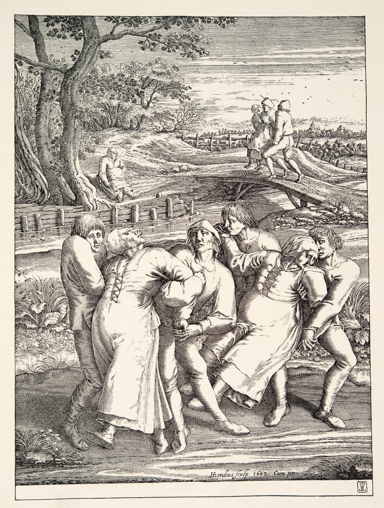 Two Groups of Peasants Following the Pilgrimage of Epilepsy by Pieter Bruegel the Elder