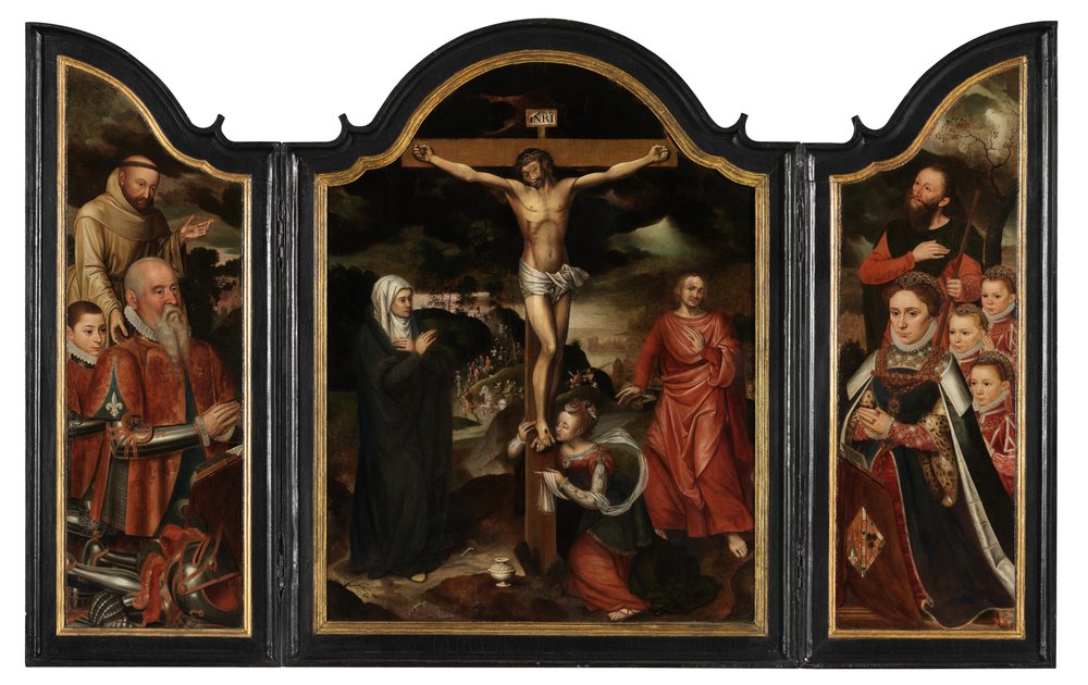 Christ on the Cross with the Virgin, St. John and Mary Magdalene by Pieter Claeissens