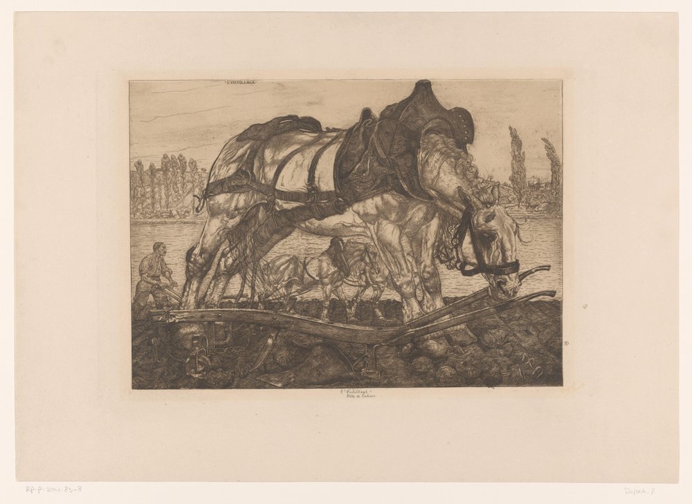 Draft Horse on the Banks of the Seine by Pieter Dupont (signed by artist)