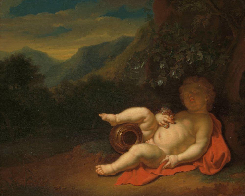 The Infant Bacchus by Pieter van der Werff: Fine art print