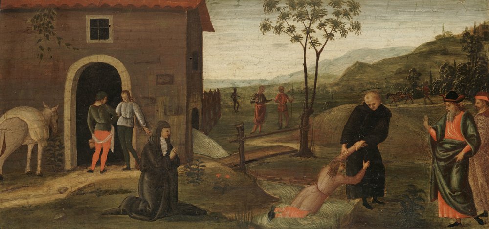 St. Nicholas of Tolentino rescuing a boy from drowning, c.1500-30 by Pietro Perugino