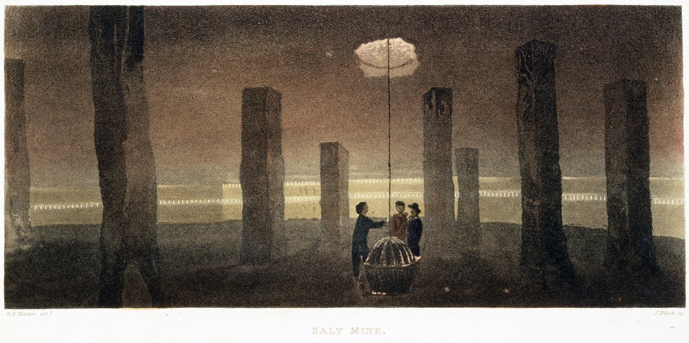 Salt Mine, Cheshire, engraved by J. Bluck by R.H. after Marten