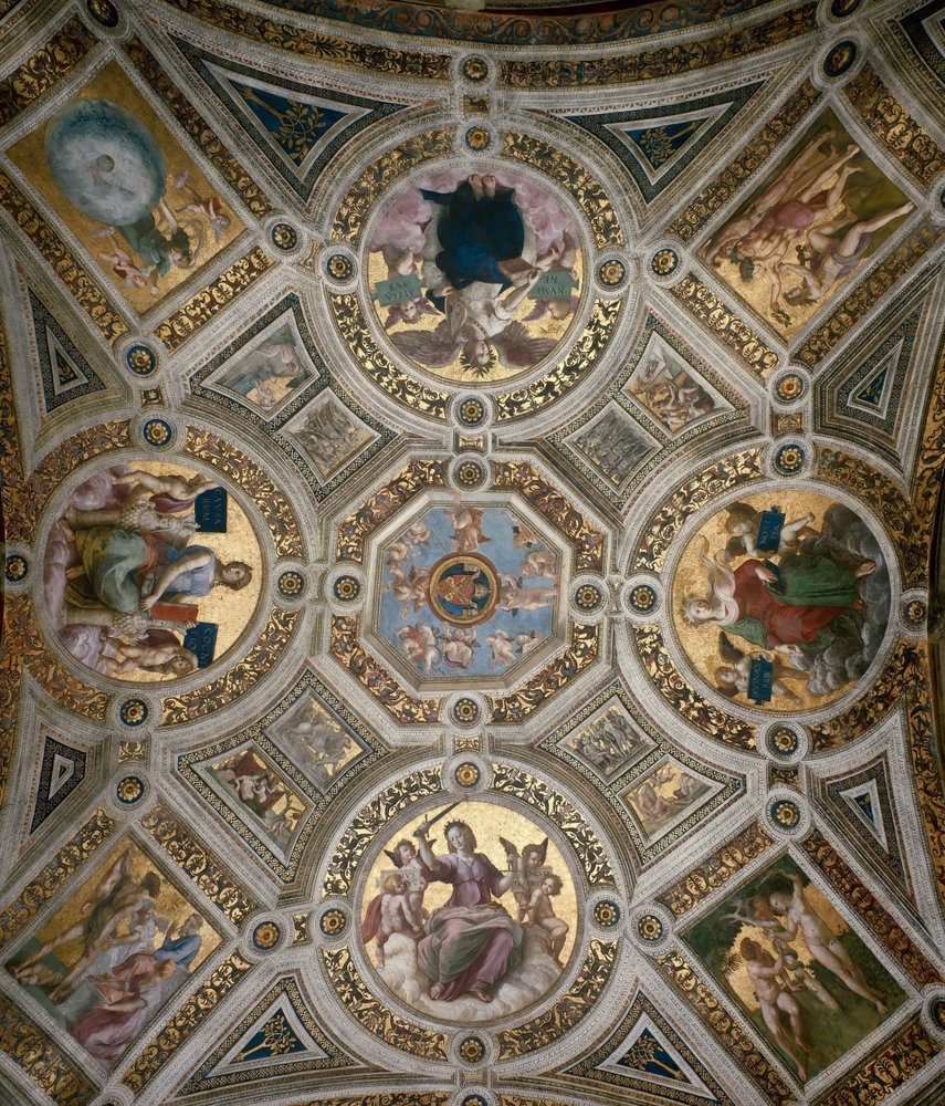Ceiling in Stanza della Segnatura by Raphael: Fine art print