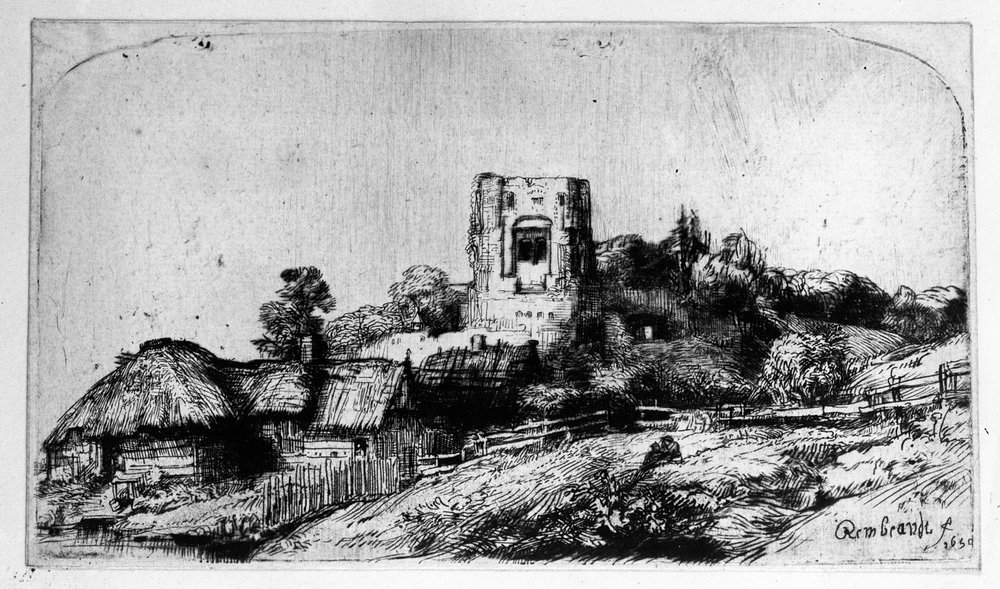 Landscape with a Tower by Rembrandt van Rijn