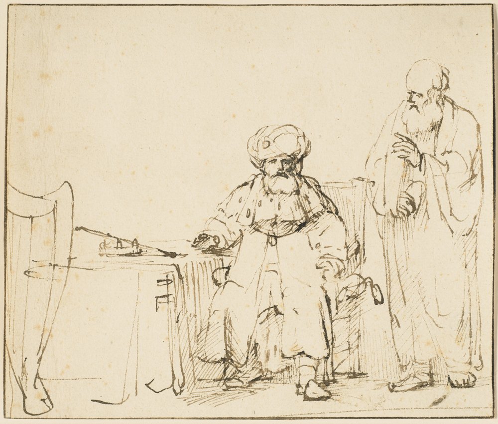 Nathan Admonishing David by Rembrandt van Rijn