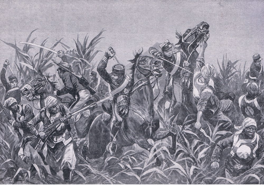 Fighting Around Tientsin: Charge of the Japanese Cavalry by Richard Caton II Woodville