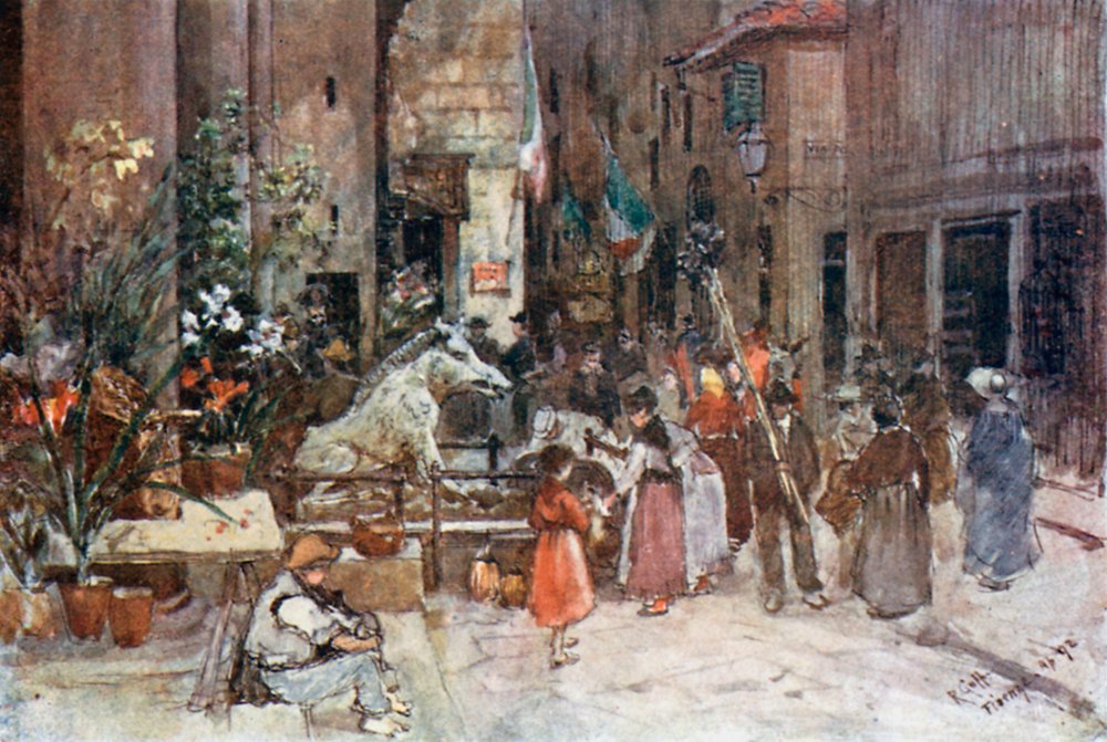 The Mercato Nuovo in 1884 by Robert Charles Goff