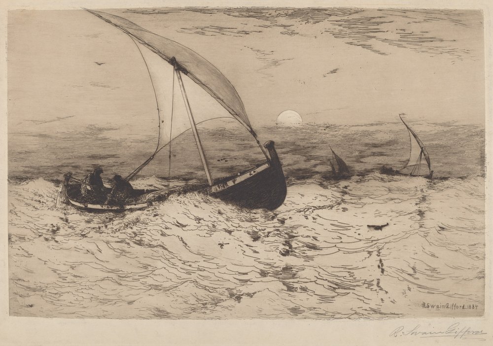Neapolitan Fishing Boats Returning Home by Robert Swain Gifford