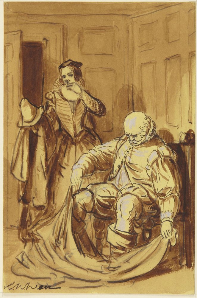 Falstaff and Mistress Ford, scene from The Merry Wives of Windsor, 4.2 by Robert Walter Weir