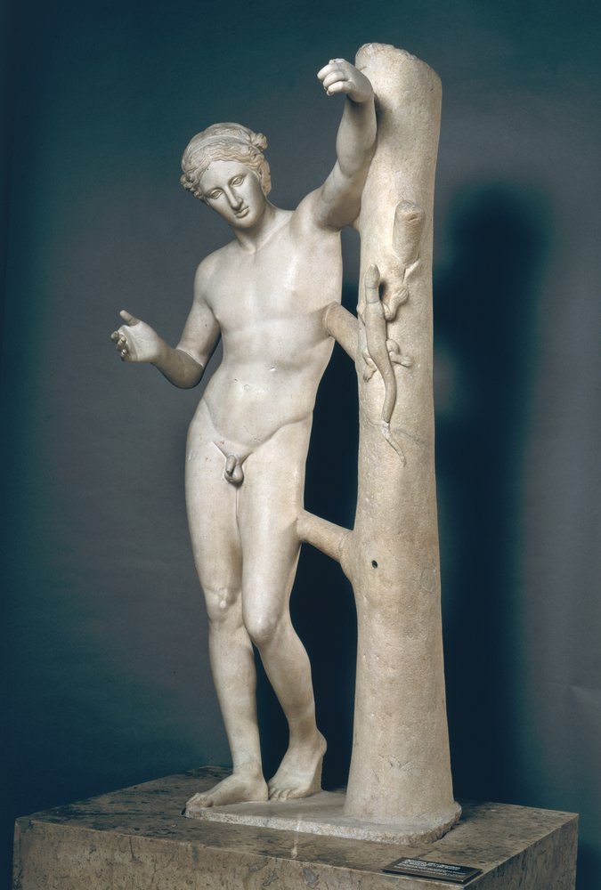 Apollo Sauroktonos (Lizard Killer) Roman copy of a Greek bronze made c ...