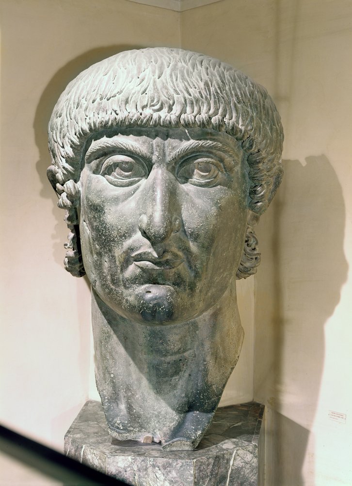 Colossal head of Emperor Constantine I 'the Great' by Roman