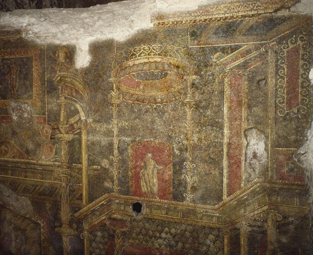 Remains of an ancient building below the barracks of the Cuirassiers at the Quirinale, Rome by Roman