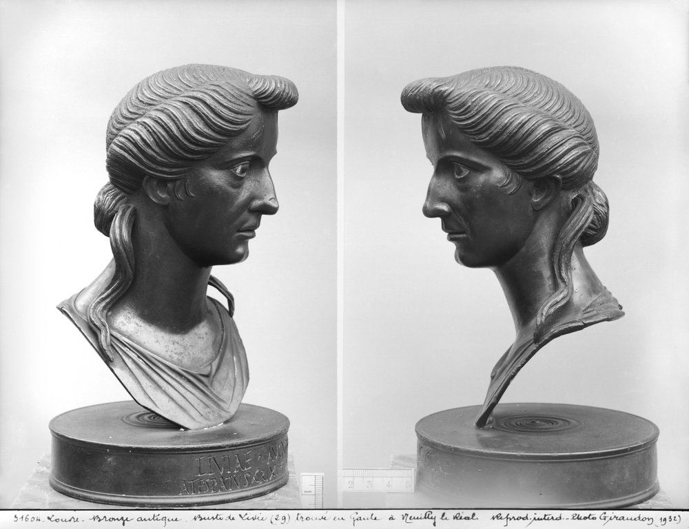 Two Views of a Bust of Livia by Roman