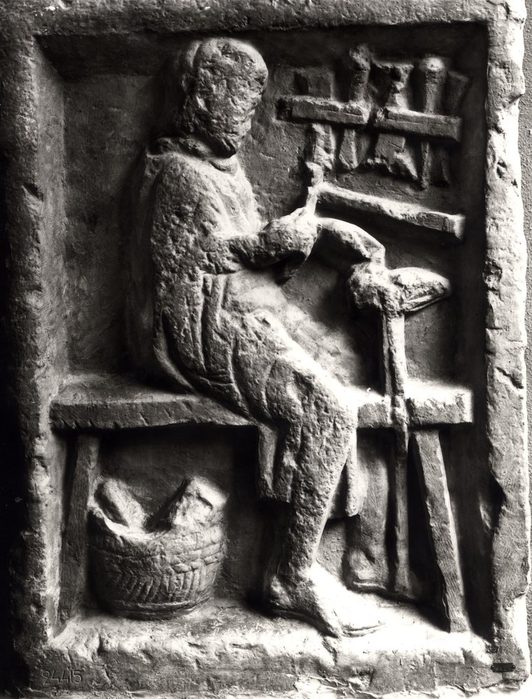 Shoemaker at work, relief from a Roman sepulchre