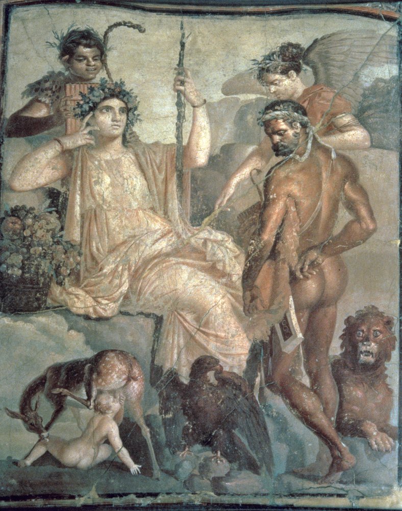 Hercules discovering Telephus, Roman, removed from the 'basilica' at ...