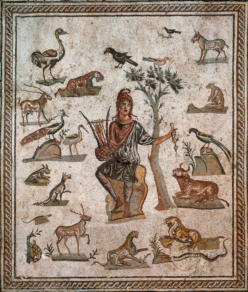 Orpheus surrounded by animals, 2nd century by Roman
