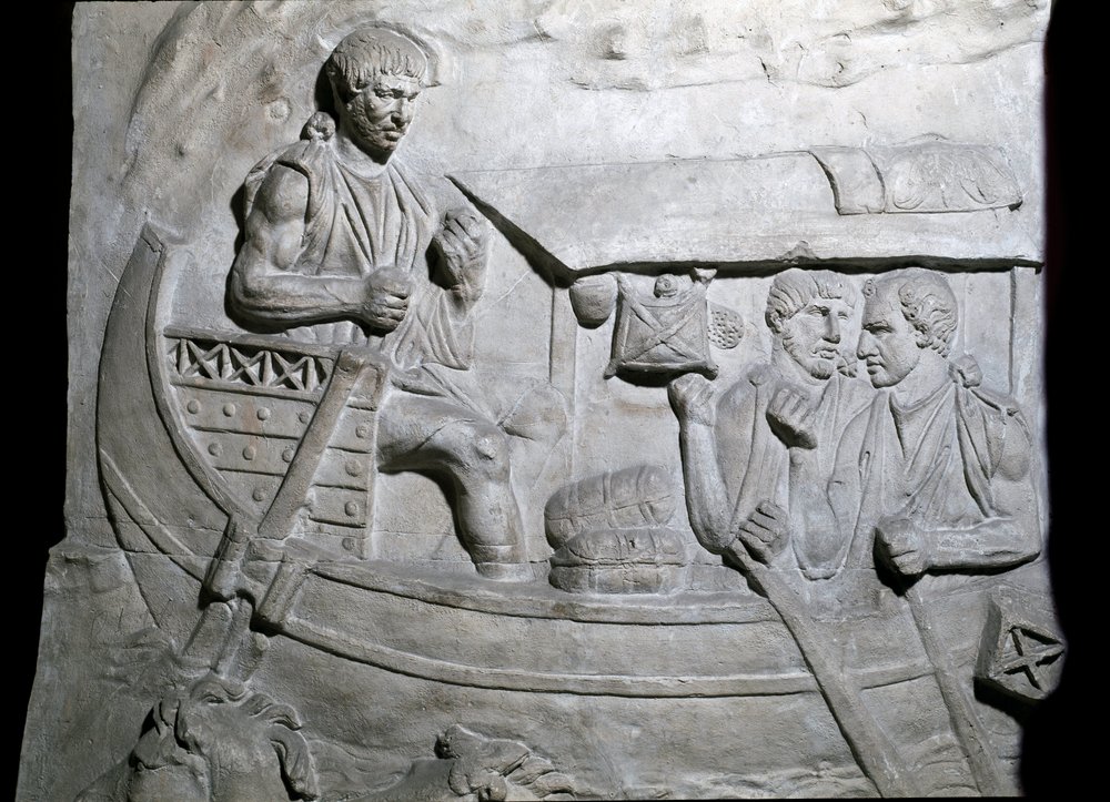 Roman Soldiers on a Ship During the First War in Dacia by Roman Roman