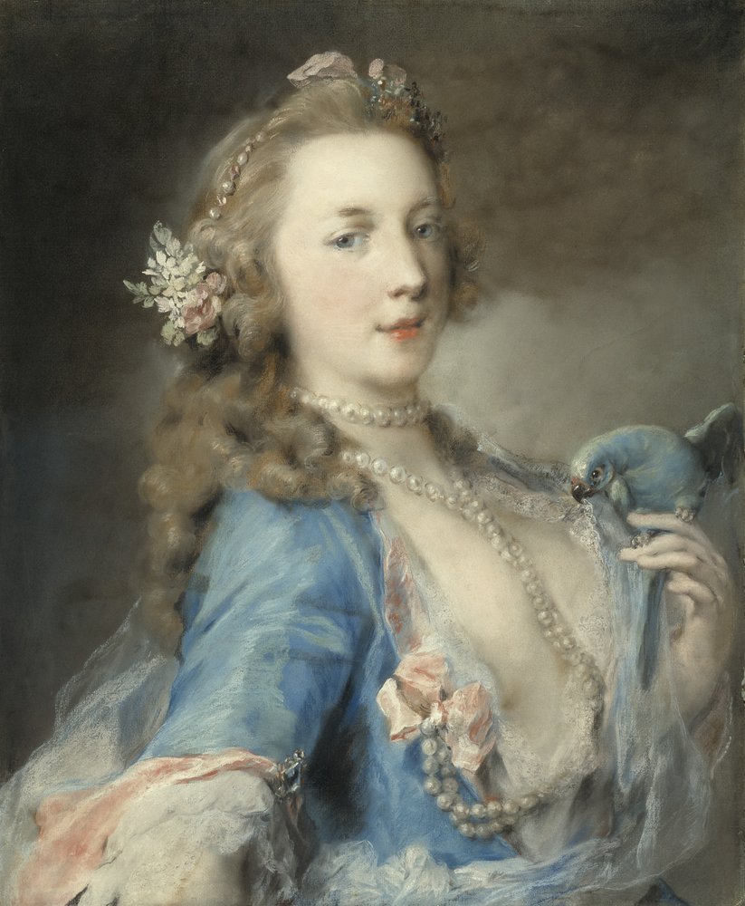 A young lady with a parrot, c. 1730 by Rosalba Giovanna Carriera