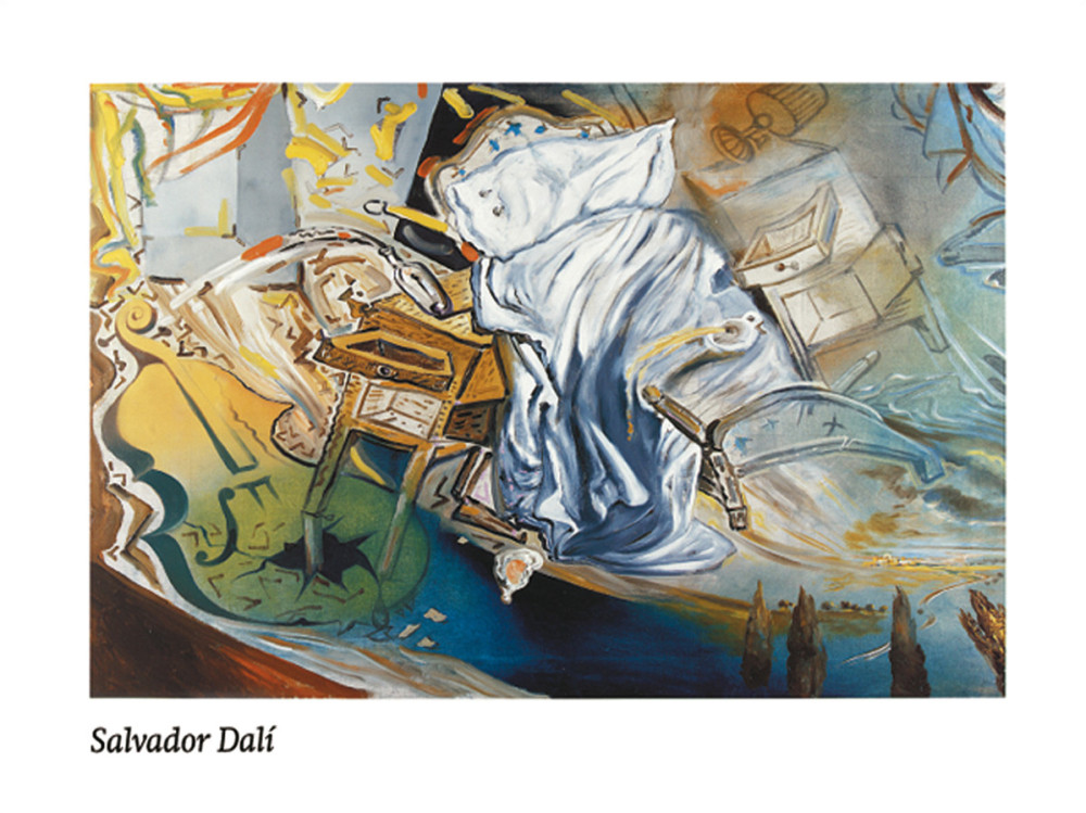 Bed and Two Tables by Salvador Dali