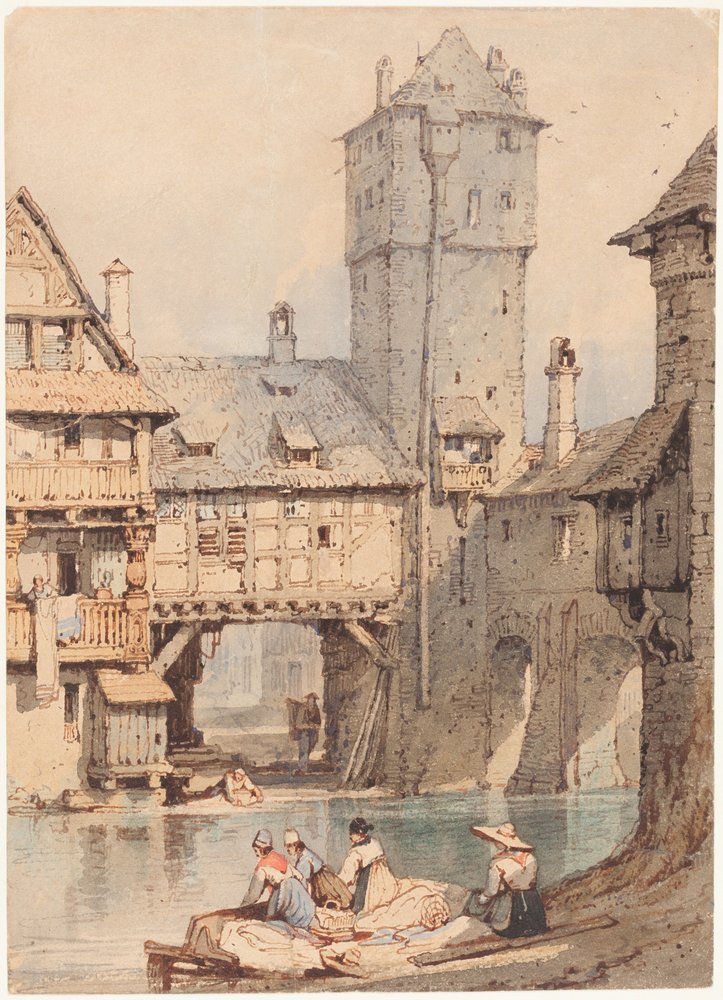 Laundresses before the Wasserturm, Nuremberg by Samuel Prout