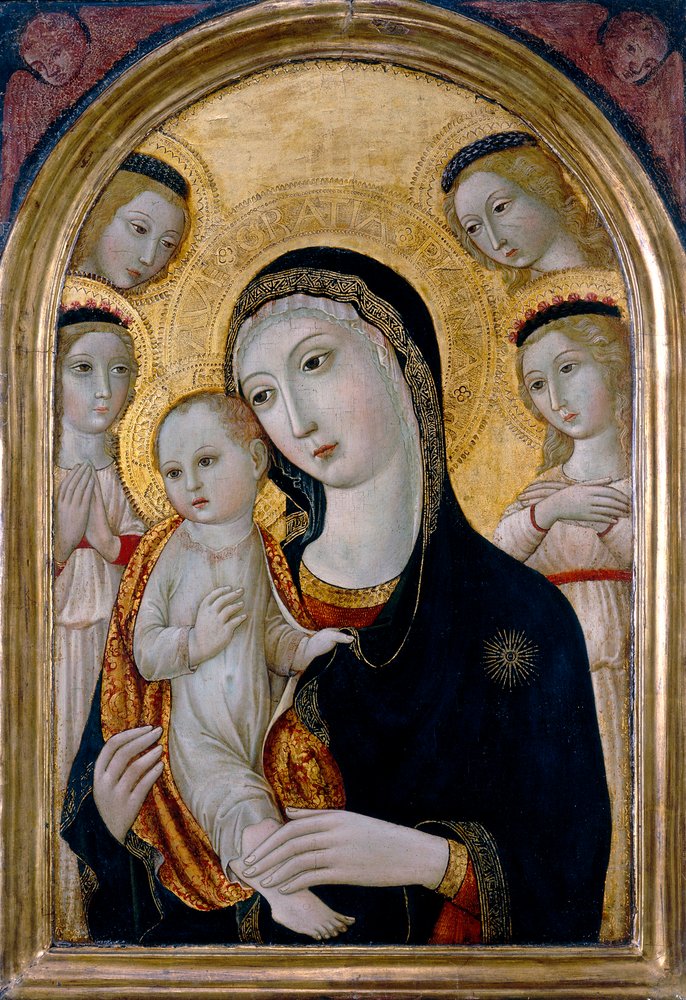 Madonna and Child with Angels by Sano di also Ansano di Pietro di Mencio (workshop of) Pietro